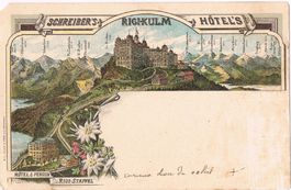 Rigi Schreiber's Hôtel's, AK beschädigt