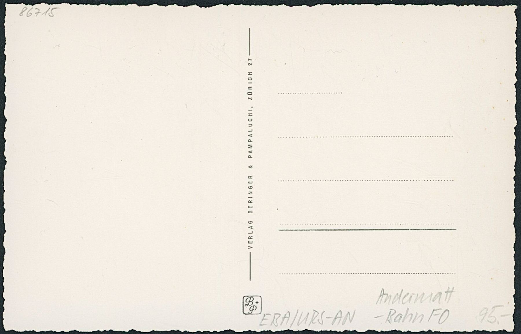 Cartoline postali: URS Andermatt - Oberalp Pass - Bahn FO – Nuovo (secondo la descrizione) da Schindellegi venduto da Jonathan77 1