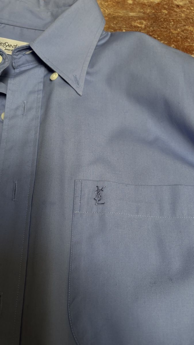 Saint Laurent Camicie: Vintage YSL Hemd oversized, blau – Usato da Bern venduto da kue_db29 1