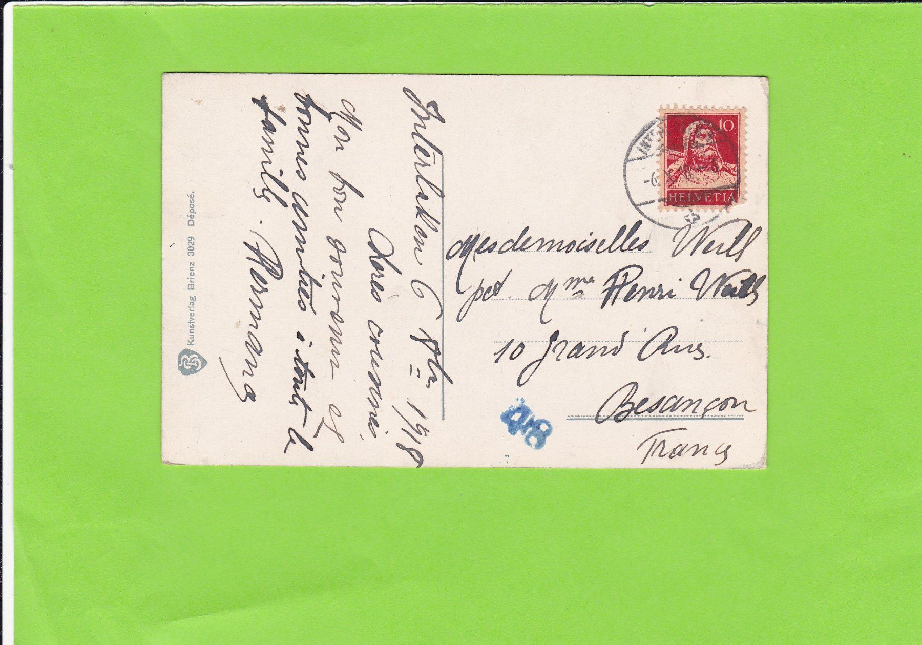 Cartoline postali: Interlaken. Die Jungfrau – Usato da St. Peterzell venduto da neckertal 1