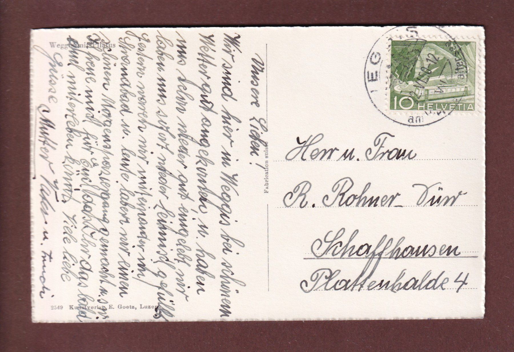 Cartoline postali: WEGGIS - Teilansicht - Schiff - 1950 – Usato da Pully venduto da nicecards 1