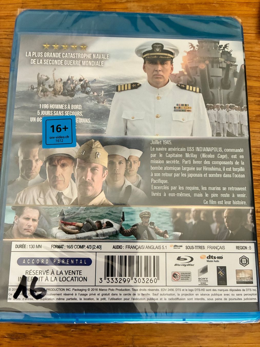 Tutti i DVDs: USS Indianapolis (2016, Blu-ray, Nicolas Cage) – Nuovo e nell'imballaggio originale da Vevey venduto da zecollector 1