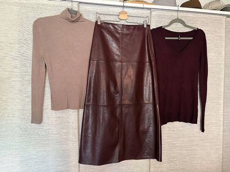 2 Pullover & 1 Maxi-Rick Kunstleder 38/M