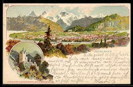 Litho Interlaken, Hotel des Alpes, Gesam