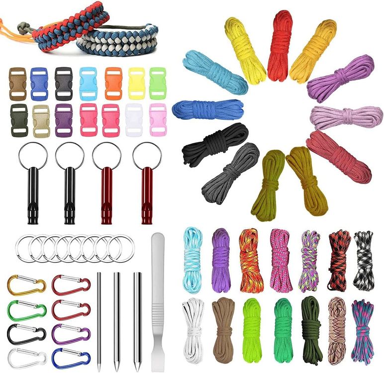 Paracord Set, Gukasxi 26 Stück 4mm Paracord Schnur 550 Paracord Seile, 26 Farben 10 Fuß Paracord