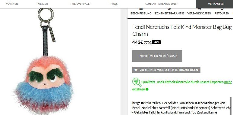 Fendi Borse: Fendi Monster Bag Bug 20 cm – Usato da Collonges venduto da Auganien 5