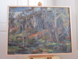 Gemälde von Manfred Henninger, signiert, Wald im Tessin