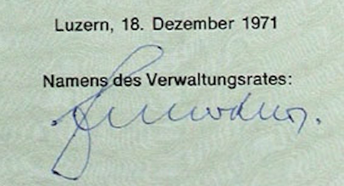 Documenti: Wiserano AG Luzern - 1971 – Usato da Solothurn venduto da Sgasche 1