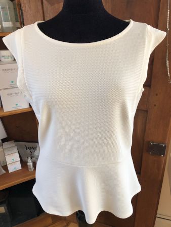 Comma Damen Oberteil weiss mit Schoss weiss