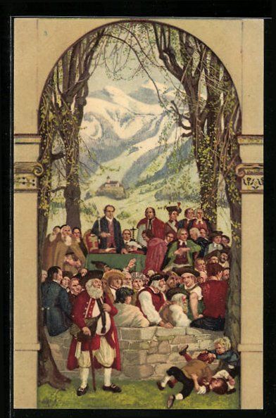 Cartoline postali: Schweizer Bundesfeier 1918, Kinder kämp – Usato da Berlin venduto da bartko-reher