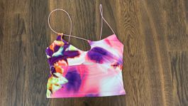 „Sandro Ferrone“ Crop Top Pink Lila Blumenmuster Gr. XS