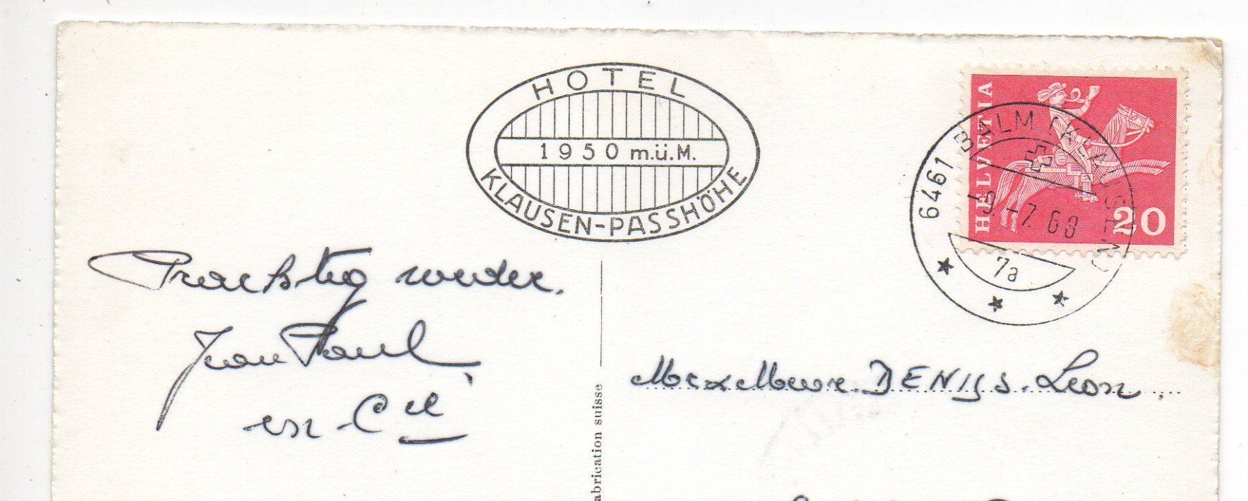 Cartes postales: KLAUSENSTRASSE mit Claridenstock – D'occasion à Jona par philajona 1