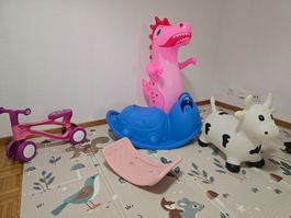 Fun kids toy bundle - Turtle, Scooter, Bouncy Cow, Balance!