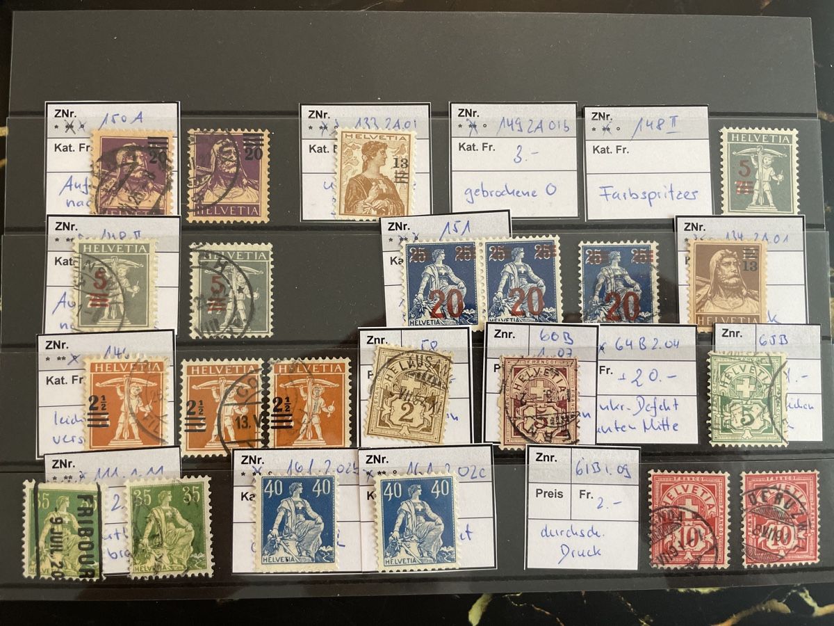 Tutti i francobolli: Abart 22 Briefmarke Top Lot – Usato da Muri AG venduto da Briefmarke-Schweiz