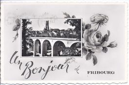 FRIBOURG, fenêtre avec la cathédrale