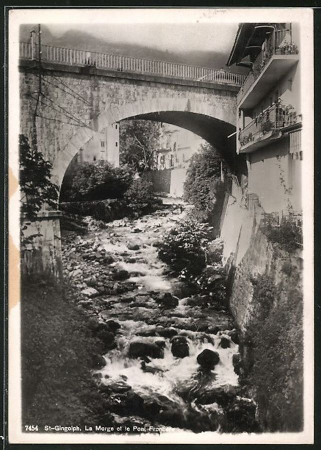 Ansichtskarten: St-Gingolph, la Morge, le Pont Frontière – Gebraucht aus Frauenfeld von POML