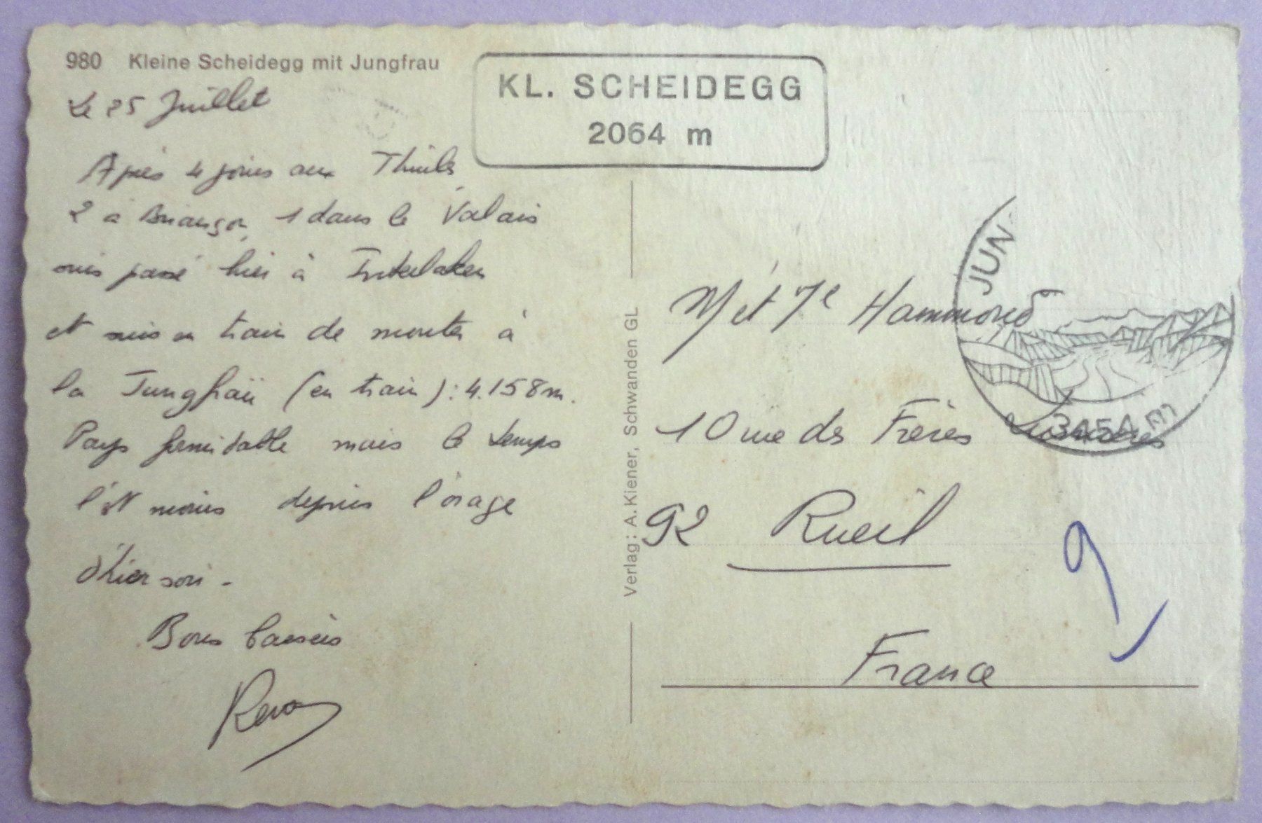 Cartes postales: Kleine Scheidegg mit Jungfrau – Défectueux à Fétigny par Billy2miny 1