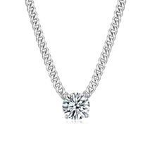 Collier argent avec diamant de moissanite de 1 ct certifié