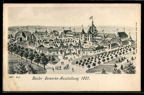 Ansichtskarten: Basel, Gewerbe-Ausstellung 1901, Blick a – Gebraucht aus Berlin von bartko-reher