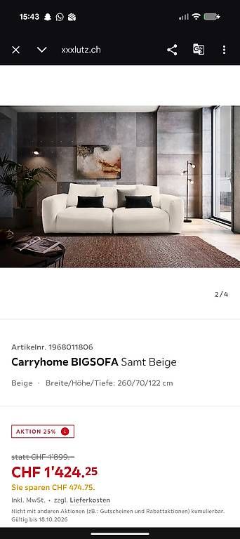 Divani: Grosses Flauschiges Sofa – Usato da Schwarzenbach SG venduto da noa_5hbp 1