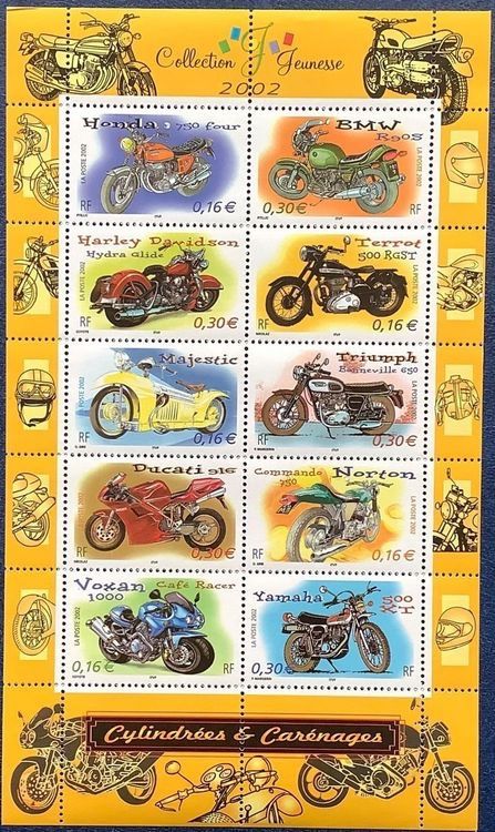 Tutti i francobolli: 2002 Frankreich Motorräder Kleinbogen Postfrisch – Nuovo (secondo la descrizione) da Liestal venduto da Skunk02