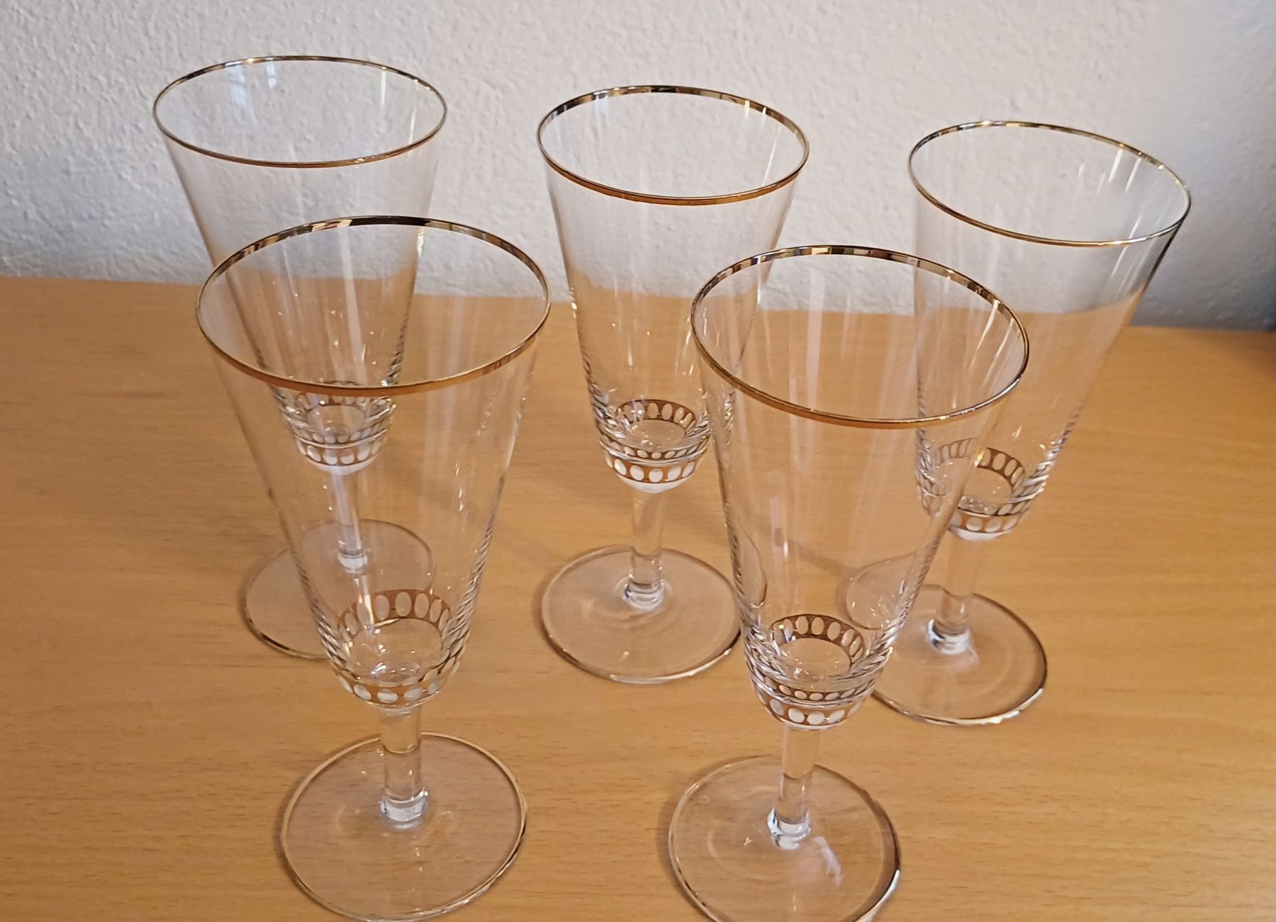Bicchieri: 5 elegante Sektgläser mit Goldrand – Usato da Alpnach Dorf venduto da jkp_k62jg 2