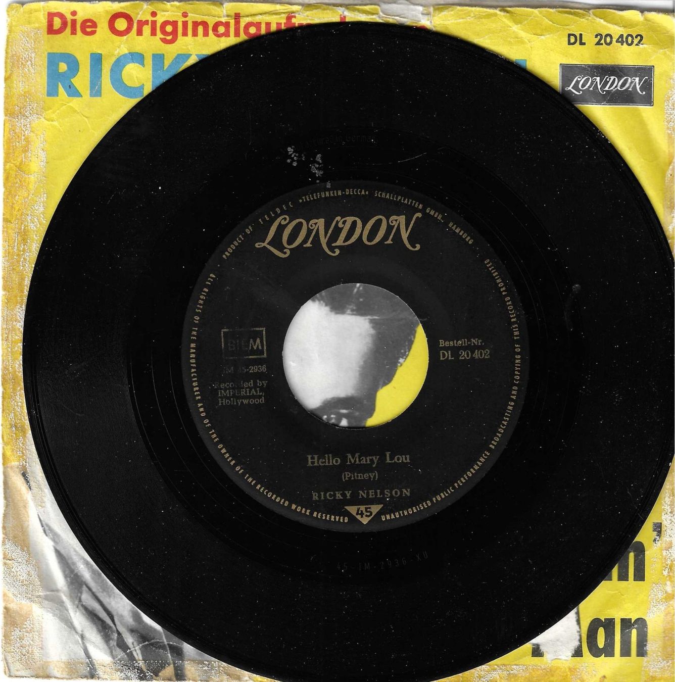 Dischi in vinile: Ricky Nelson - Hello Mary Lou – Usato da Savagnier venduto da Ne2065