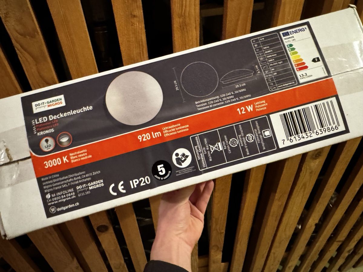 Lampadari & plafoniere: LED Deckenleuchte KRONOS, Do it+ Garden Migros, 12W, Neu – Nuovo e nell'imballaggio originale da Cham venduto da suffi