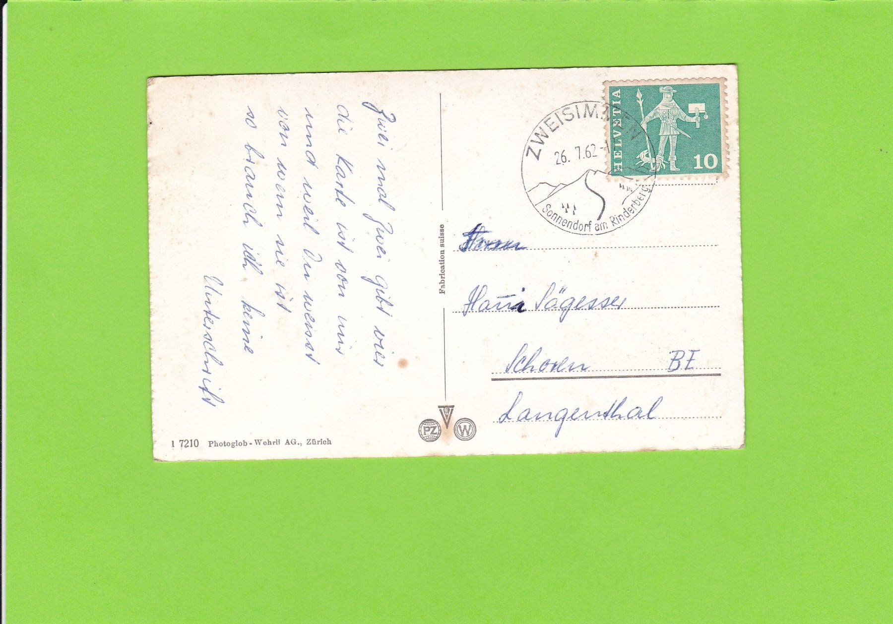 Cartoline postali: Gondelbahn Zweisimmen-Rinderberg – Usato da St. Peterzell venduto da neckertal 1