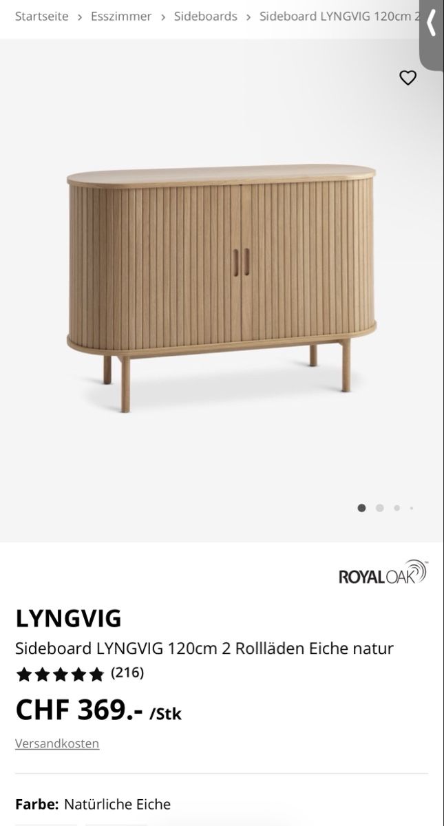 Jysk Cassettiere: JYSK LYNGVIG Sideboard Eiche – Usato da Zuzwil SG venduto da Seache