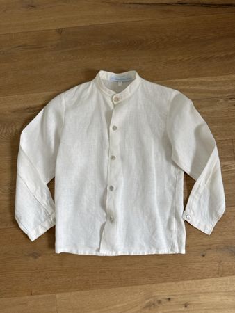 Chemise blanche enfant col Mao taille 7-8 ans 
