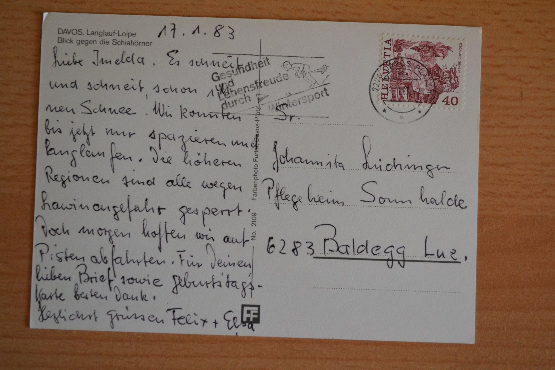 Cartes postales: AK Davos Langlaufloipe 1983 – D'occasion à Beinwil am See par kajak55 1