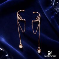 SWAROVSKI OHRRINGE SPINNE MIT SPINNENETZ SCHÖN ROSEGOLD