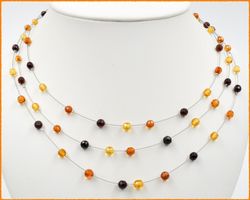 ♛ 3-REIHIGE BALTISCHE BERNSTEIN KETTE