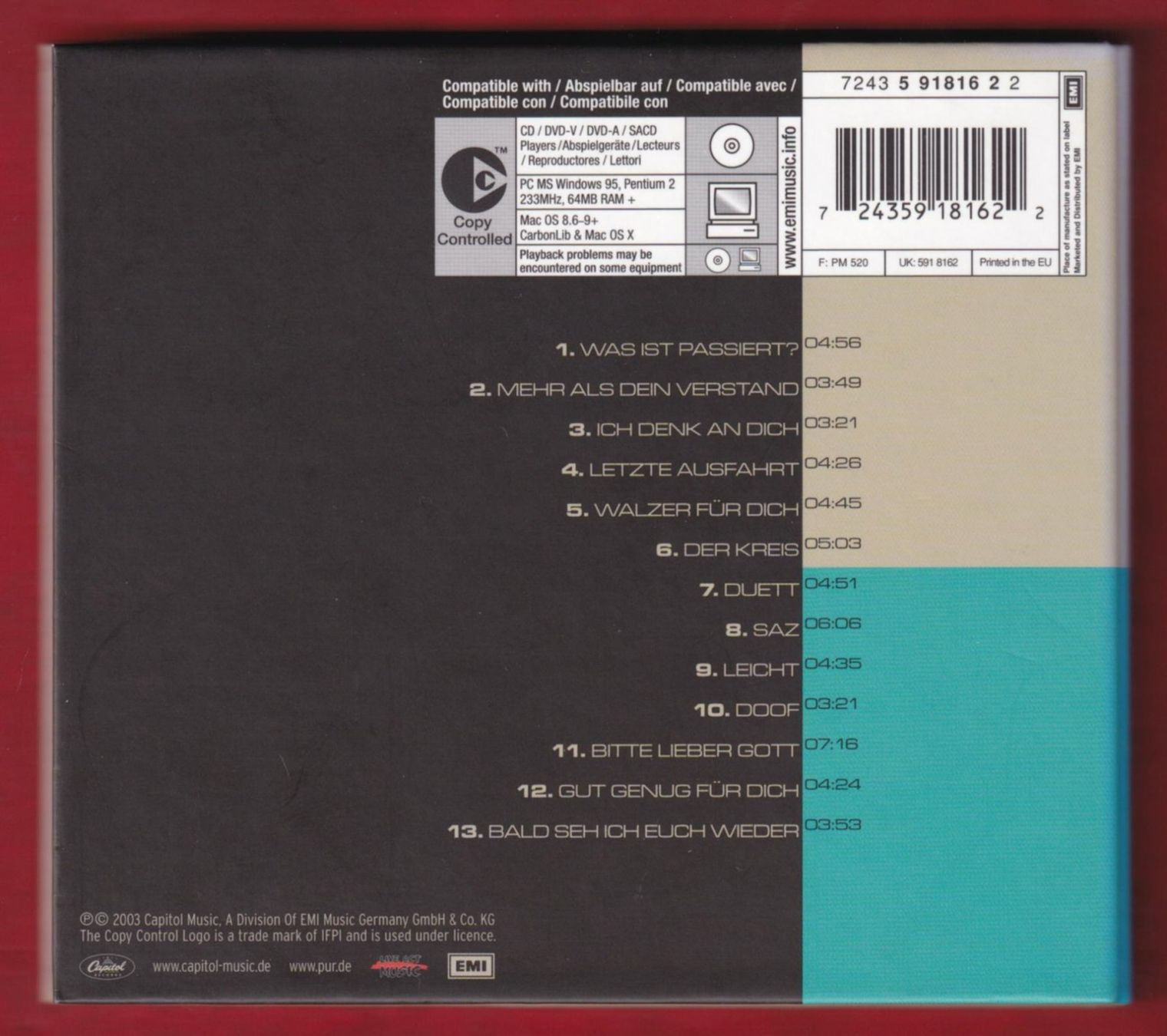 CD: PUR - Was Ist Passiert? (CD) – Usato da Zürich venduto da Pfluftl2000 1