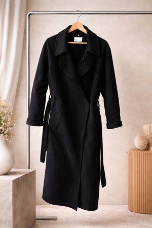 Manteau Laine long noir Sandro - Black wool coat