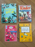 4 Bastelbücher Set für Kinder: Natur, Salzteig, Spiele!