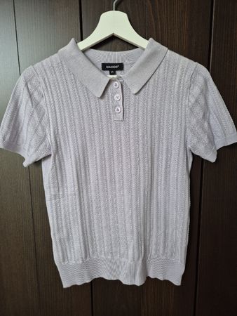 MANOR Feinstrick Poloshirt Flieder / Lilac – Gr. XS