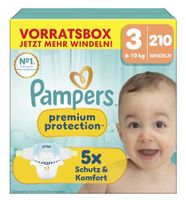 Pampers Premium Protection Size 3, 210 Nappies, 6 kg - 10 kg