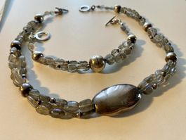 Silber-Labradorit Halskette und Armband, Made in Australia