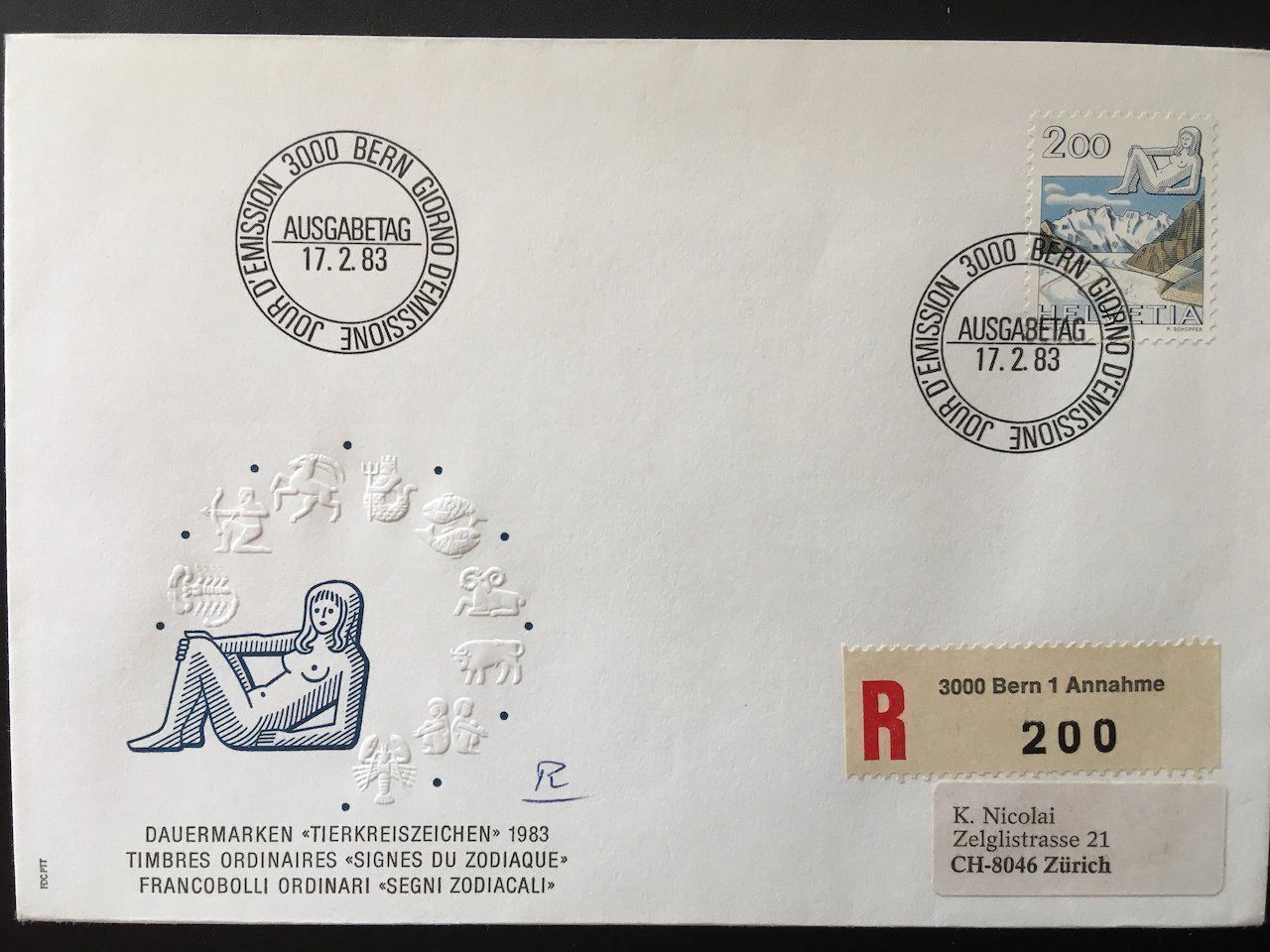 Tutti i francobolli: 1982-86 diverse FDC Tierkreiszeichen – Usato da Nesslau venduto da andi_hon 2