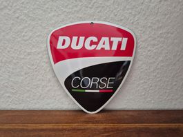 Emailschild Ducati Corse Motorrad Garage Logo Emaille Schild
