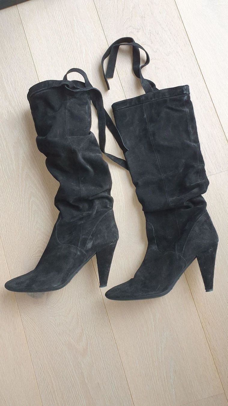 Scarpe da donna: Wildleder Stiefel schwarz – Usato da Nebikon venduto da Japostyle
