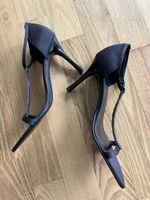 Schwarze Zara Sandalen, Grösse 39, elegantes Satin