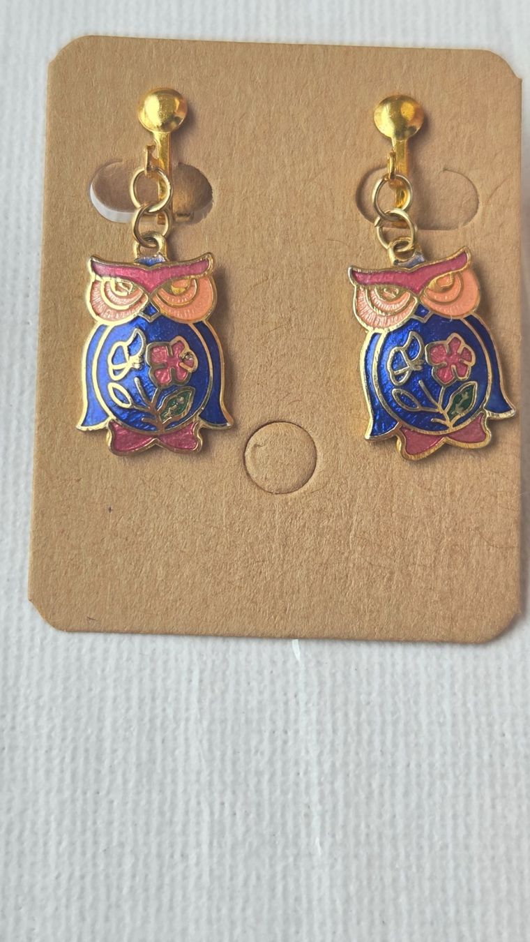 Orecchini pendenti & Orecchini a lobo: Ohrclips mit Eulen Vintage-Stil Goldfarben – Usato da Weggis venduto da Leeclipse