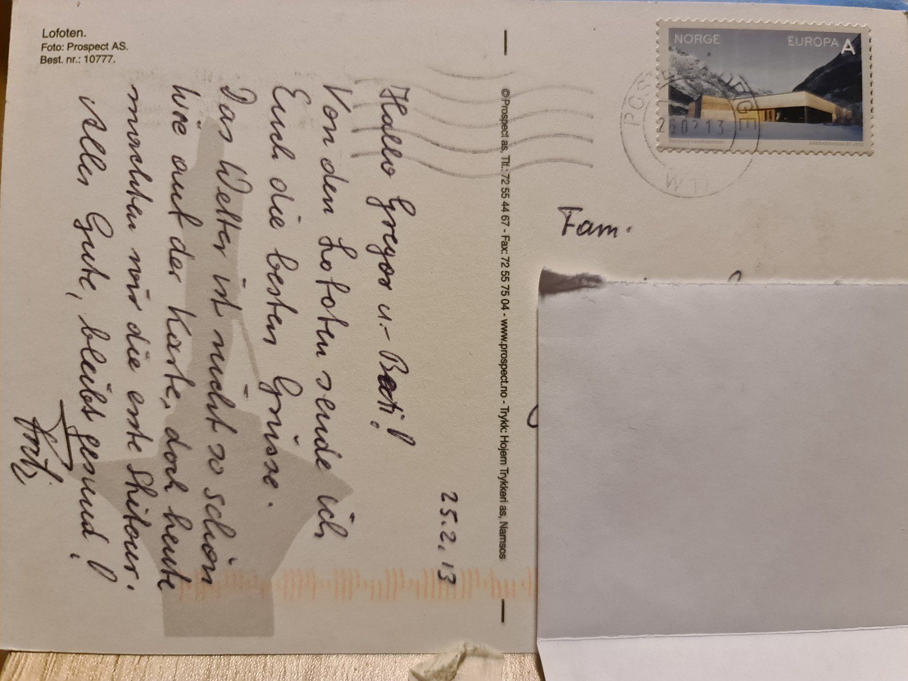Cartoline postali: Ansichtskarte Lofoten Norwegen – Usato da Dintikon venduto da Vexi 1