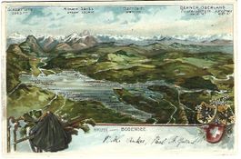 Gruss vom Bodensee Stempel Rheineck gelaufen 1905