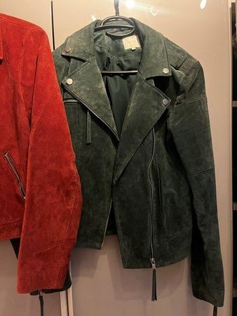 Lederjacke dunkelgrün Damen Grösse L