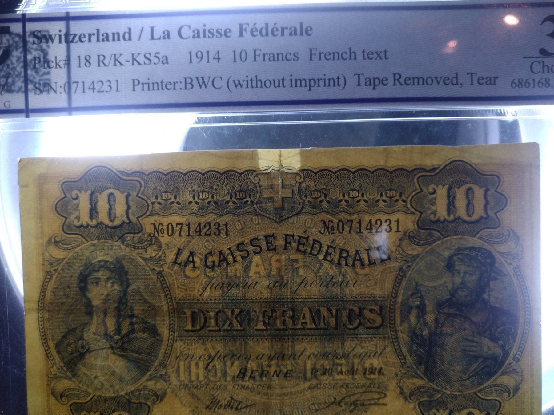 Banconote: 10 fr 1914 francese – Usato da Cevio venduto da lulina 4