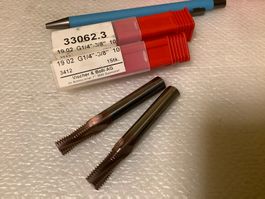 VHM Gewindefräser G1/4“-3/8“, 2 Stück Neu v. Vischer & Bolli
